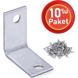 Nobel Mobilya Dolap Köşe Bağlantısı L Demir Gönye Sabitleme 15X25X25 mm (10 Adet) - Yok