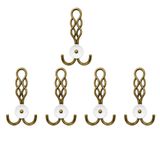 Nobel Örgü Portmanto Askısı, Metal Vestiyer Askısı, Antik Sari, Duvar ve Dolap Askılığı (5'li Set) Vidalı