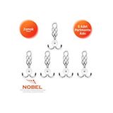 Nobel Örgü Portmanto Askısı, Metal Vestiyer Askısı, Krom, Duvar Ve Dolap Askılığı (5'li Set) Vidalı Çok Renkli