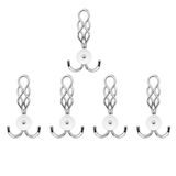 Nobel Örgü Portmanto Askısı, Metal Vestiyer Askısı, Krom, Duvar ve Dolap Askılığı (5'li Set) Vidalı