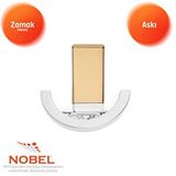 Nobel Palmiye Lüks Askı, Metal, Vestiyer Askı, 120 Gr, Dolap Askılık, Duvar Askılığı, Krom-altın (vidalı) Çok Renkli