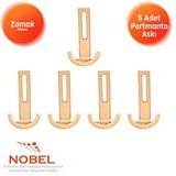 Nobel Palmiye Lüks Portmanto Askı, Metal, Vestiyer Askı, 158 Gr, Dolap Askılık, Duvar Askılığı, Albrifin (vidalı)5 Adet Çok Renkli