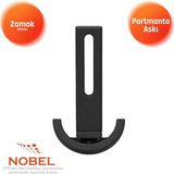 Nobel Palmiye Lüks Portmanto Askı, Metal, Vestiyer Askı, 158 Gr, Dolap Askılık, Duvar Askılığı, Mat Siyah (Vidalı)