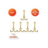 Nobel Riko Portmanto Askısı, Metal Vestiyer Askısı, Altin, Duvar Ve Dolap Askılığı (5'li Set) Vidalı Çok Renkli