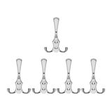 Nobel Riko Portmanto Askısı, Metal Vestiyer Askısı, Krom, Duvar ve Dolap Askılığı (5'li Set) Vidalı