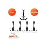 Nobel Riko Portmanto Askısı, Metal Vestiyer Askısı, Matsiyah, Duvar Ve Dolap Askılığı (5'li Set) Vidalı Çok Renkli