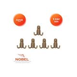 Nobel Roket Askı, Metal Vestiyer Askısı, Antik Sari, Duvar Ve Dolap Askılığı (5'li Set) Vidalı Çok Renkli