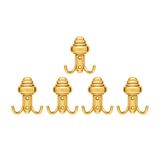 Nobel Sarikli Askı, Metal Vestiyer Askısı, Altin, Duvar ve Dolap Askılığı (5'li Set) Vidalı