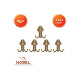 Nobel Sarikli Askı, Metal Vestiyer Askısı, Antik Sari, Duvar Ve Dolap Askılığı (5'li Set) Vidalı Çok Renkli