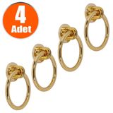 Nobel Sarkaç Dolap Çekmece Kulpu Kulbu Gold Metal Halka Kulp (4 Adet)