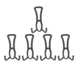 Nobel Seçil Portmanto Askısı, Metal Vestiyer Askısı, Matsiyah, Duvar ve Dolap Askılığı (5'li Set) Vidalı