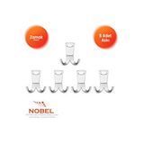 Nobel Seylan Askı, Metal Vestiyer Askısı, Krom, Duvar Ve Dolap Askılığı (5'li Set) Vidalı Çok Renkli