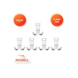 Nobel Seylan Askı, Metal Vestiyer Askısı, Krom, Duvar ve Dolap Askılığı (5'li Set) Vidalı