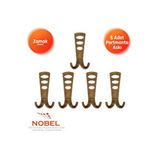 Nobel Seylan Portmanto Askısı, Metal Vestiyer Askısı, Antik Sari, Duvar Ve Dolap Askılığı (5'li Set) Vidalı Çok Renkli