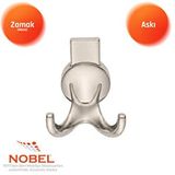 Nobel Solo Lüks Askı, Metal, Vestiyer Askı, 170 Gr, Dolap Askılık, Duvar Askılığı, Saten (vidalı) Çok Renkli