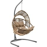Nobel | Tekli Rattan Bahçe Salıncağı | Rehome Balkon Salıncağı Açık Kahve - Genel