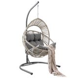 Nobel | Tekli Rattan Bahçe Salıncağı | Rehome Balkon Salıncağı Beyaz
