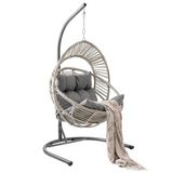 Nobel | Tekli Rattan Bahçe Salıncağı | Rehome Balkon Salıncağı Beyaz