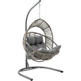 Nobel | Tekli Rattan Bahçe Salıncağı | Rehome Balkon Salıncağı Gri - Genel
