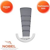Nobel Tivist Lüks Portmanto Askı, Metal, Vestiyer Askı, 200 Gr, Dolap Askılık, Duvar Askılığı, Krom Füme (Vidalı)