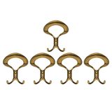 Nobel Üçgen Portmanto Askısı, Metal Vestiyer Askısı, Antik Sari, Duvar ve Dolap Askılığı (5'li Set) Vidalı