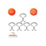 Nobel Üçgen Portmanto Askısı, Metal Vestiyer Askısı, Krom, Duvar Ve Dolap Askılığı (5'li Set) Vidalı Çok Renkli