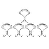 Nobel Üçgen Portmanto Askısı, Metal Vestiyer Askısı, Krom, Duvar ve Dolap Askılığı (5'li Set) Vidalı