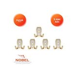 Nobel Zeplin Askı, Metal Vestiyer Askısı, Altin Matkrom, Duvar Ve Dolap Askılığı (5'li Set) Vidalı Çok Renkli