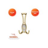 Nobel Zeplin Portmanto Askısı, Metal Vestiyer Askısı, 84 Gr, Dolap Ve Duvar Askılığı, Altin Matkrom (vidalı) Çok Renkli