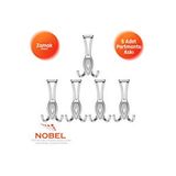 Nobel Zeplin Portmanto Askısı, Metal Vestiyer Askısı, Açik Krom Matkrom, Duvar Ve Dolap Askılığı (5'li Set) Vidalı Çok Renkli