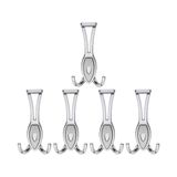 Nobel Zeplin Portmanto Askısı, Metal Vestiyer Askısı, Açik Krom Matkrom, Duvar ve Dolap Askılığı (5'li Set) Vidalı