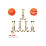 Nobel Zeplin Portmanto Askısı, Metal Vestiyer Askısı, Altin Matkrom, Duvar Ve Dolap Askılığı (5'li Set) Vidalı Çok Renkli