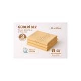 Nobera 3 Adet Güderi Bez 40x40 cm 250 GSM Yüksek Emicili Oto Araba Kurulama Tv Dolap Ev Cam Silme İz Bırakmayan Temizlik Bezi Çizmeyen Bez