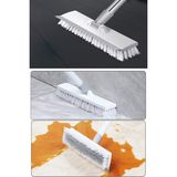 Nobera Çok Amaçlı Çekpaslı Yer Fırçası Banyo Fayans ve Halı Temizleme Fırçası Uzun Saplı - Beyaz