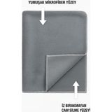 Nobera Duoclean Çift Etkili Temizlik Bezi - Mikrofiber & Cam Bezi (2'si 1 Arada) 1 Adet - Gri