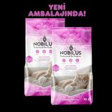 NOBİLUS Bebek Pudralı 2'li Avantaj Paketi Koku Hapseden, Tozsuz,topaklanan Kedi Kumu 10 Lt X 2 Adet