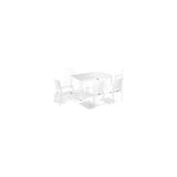 NOBLE DESİNG Rattan Masa Takımı Camlı Masa 6 Kişilik Sandalye Seti Bahçe Balkon Teras Takımı 90x150