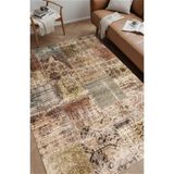 Noble Halı Dijital Baskı Antika Patchwork Desen Dekoratif Makinada Yıkanabilir Salon Mutfak ve Yolluk Halısı