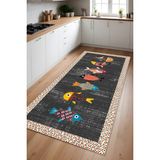 Noble Halı Dijital Baskı Balık Desenli Modern Dekoratif Makinada Yıkanabilir Mutfak Çocuk ve Yolluk Halısı - Renkli - 160 x 230 cm