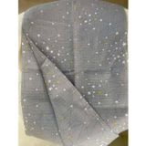 Noble Kids 80 x 90 Unisex Bebek Battaniyesi – Gri & Sarı Yıldız Desenli Müslin
