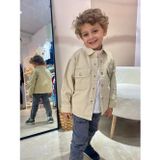 Noble Kids Çocuk Denim Ceket – Düğmeli, Rahat Kesim, Bej