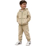 Noble Kids Çocuk Kapüşonlu Paraşüt Kumaş Eşofman Takımı Krem - 3 - 4 Yaş