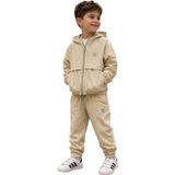 Noble Kids Çocuk Kapüşonlu Paraşüt Kumaş Eşofman Takımı Krem