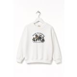 Noble Kids Erkek Çocuk Hayvan Baskılı Sweatshirt Ekru