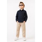 Noble Kids Erkek Çocuk Keten Gömlek ve Gabardin Pantolon Takım Siyah - 3 - 4 Yaş
