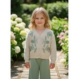 Noble Kids Kız Çocuk Triko Hırka ve Pantolon Takım Yeşil - 4 - 5 Yaş