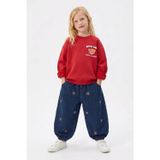 Noble Kids La Ciel Paris Kız Çocuk Ayı Nakışlı Balon Denim Pantolon