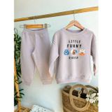 Noble Kids Little Funny Dudes Baskılı Bebek Takım – Sweatshirt & Eşofman Altı