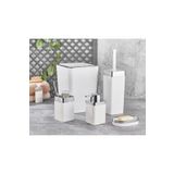 Noble Life Plus 5 Parça Akrilik Metalize Kaplamalı Lüx Banyo Seti Beyaz
