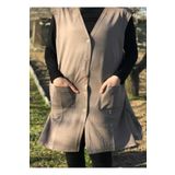 NOBLE STORE Kadın Uzun Cepli Penye Anne Tunik Yelek K002 UCTY002